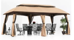 Gazebo Parts Direct 10' X 20' Gazebos Canopy For Patio, Outdoor Gazebo With Netting Wall And Pole Coverings -Deals Gazebo Parts Direct Store 10X20B