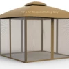Gazebo Parts Direct GAZEBO REPLACEMENT MOSQUITO NETTING 12X12 FOR OUTDOOR GAZEBO BEIGE