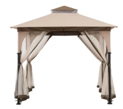 Gazebo Parts Direct Beige+Light Brown Replacement Canopy For Column Gazebo (9X9 Ft) A101011100