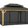 Gazebo Parts Direct Black Replacement Universal Mosquito Netting For 12×16 Ft. Metal Or Wood-Framed Gazebos