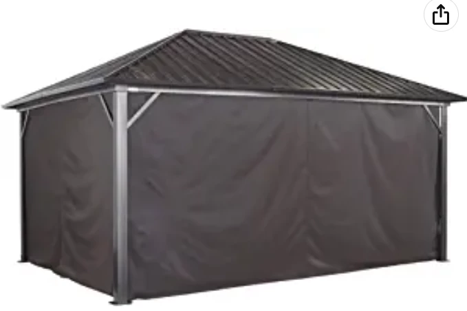 Gazebo Parts Direct 10-ft X 13-ft Wood Or Metal Gazebo Curtains, Privacy Sidewall Set 4-pc Black 1 Gazebo Parts Direct 10-ft X 13-ft Wood Or Metal Gazebo Curtains, Privacy Sidewall Set 4-pc Black