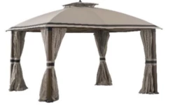 Gazebo Parts Direct Light Grey+Black Replacement Canopy For Eagle Brooke Soft Top Gazebo (10X12 Ft Sold At Big Lots US