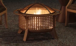 Gazebo Parts Direct 30 In. Woven Round Wood Burning Firepit With Tool -Deals Gazebo Parts Direct Store FIREPLACEDOTS921212