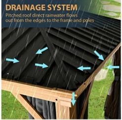 Gazebo Parts Direct 10' X 12' Hardtop Gazebo, Outdoor Wood Grain Frame Aluminum Gazebo,Double Roof Permanent Patio Gazebo Canopy With Netting And Curtains For Garden, Patio, Lawns, Parties (Grey) 13 Gazebo Parts Direct 10' X 12' Hardtop Gazebo, Outdoor Wood Grain Frame Aluminum Gazebo,Double Roof Permanent Patio Gazebo Canopy With Netting And Curtains For Garden, Patio, Lawns, Parties (Grey) -Deals Gazebo Parts Direct Store GAZEBOALUMI7