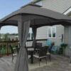Gazebo Parts Direct Lowes Allen And Roth 10 X 12 Gazebo GRAY Universal Privacy Curtains GF-12S004B-1 Sale