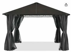 Gazebo Parts Direct 10x12 Hardtop Patio Gazebo With Curtains And Netting -Deals Gazebo Parts Direct Store HARDTOP1