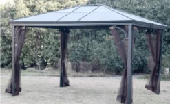 Gazebo Parts Direct Brown + Light Brown Replacement Mosquito Netting Alu Hardtop Gazebo D71-M34516 10x12