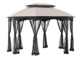 Gazebo Parts Direct Khaki+Dark Brown Replacement Canopy For Gazebo (10X12 Ft) L-GZ118PST-A Sold At BigLots