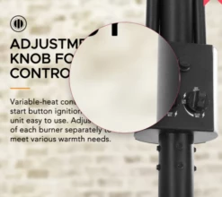 Gazebo Parts Direct AmberCove Outdoor Patio 64,000 BTU Black Steel Propane Gas Dual Heater With Table Top For Commercial & Residential Use 9 Gazebo Parts Direct AmberCove Outdoor Patio 64,000 BTU Black Steel Propane Gas Dual Heater With Table Top For Commercial & Residential Use -Deals Gazebo Parts Direct Store PATIOHEATER3