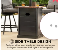 Gazebo Parts Direct AmberCove Outdoor Patio 64,000 BTU Black Steel Propane Gas Dual Heater With Table Top For Commercial & Residential Use 12 Gazebo Parts Direct AmberCove Outdoor Patio 64,000 BTU Black Steel Propane Gas Dual Heater With Table Top For Commercial & Residential Use -Deals Gazebo Parts Direct Store PATIOHEATER6