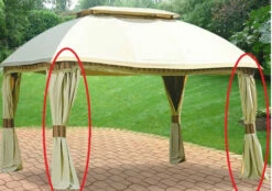 Gazebo Parts Direct Sunjoy Beige Replacement Curtain Set For Domed Gazebo (10x13 FT) L-GZ822PCO Sold At Sam's
