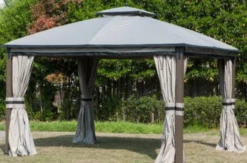 Gazebo Parts Direct Light Gray & Black Replacement Canopy For Shadow Creek Gazebo (10 Ft. X 12 Ft. ) L-GZ1140PST-C1 Sold At Big Lots