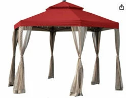 Gazebo Parts Direct Garden Winds Replacement Canopy For The Hampton Bay Solar Hexagon Gazebo - Riplock 350 - Cinnabar