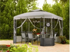 Gazebo Parts Direct Beige Replacement Mosquito Netting For Bay Window Gazebo (10X12 Ft) L-GZ120PST-2 Sold At Sears US