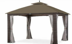 Gazebo Parts Direct Replacement Canopy For Augusta Wicker Gazebo Nutmeg (10X12 Ft) L-GZ1190PST Sold At Big Lot