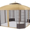 Gazebo Parts Direct Sunjoy Ginger Snap+Golden+Black Replacement Canopy (Deluxe Version) For Bay Window Gazebo (12X12 Ft) L-GZ120PST-2 Sold At Sears US