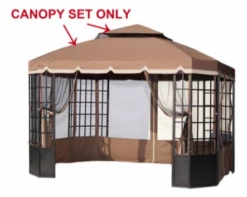 Gazebo Parts Direct Beige Replacement Canopy For Bay Window Gazebo (10X12 Ft) L-GZ120PST-2 Sold At Sears US