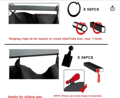 Gazebo Parts Direct Gazebo Universal Replacement Privacy Curtain 4-Panels Sidewall With Zipper (ONLY CURTIAN) (10' X 12', Black) -Deals Gazebo Parts Direct Store blackringshooks