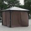 Gazebo Parts Direct Universal 12 X 12 Replacement Curtain Brown All Four Curtains With Snap Rings