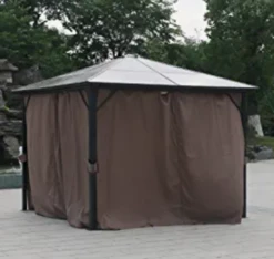 Gazebo Parts Direct Universal 12 X 12 Replacement Curtain Brown All Four Curtains With Snap Rings