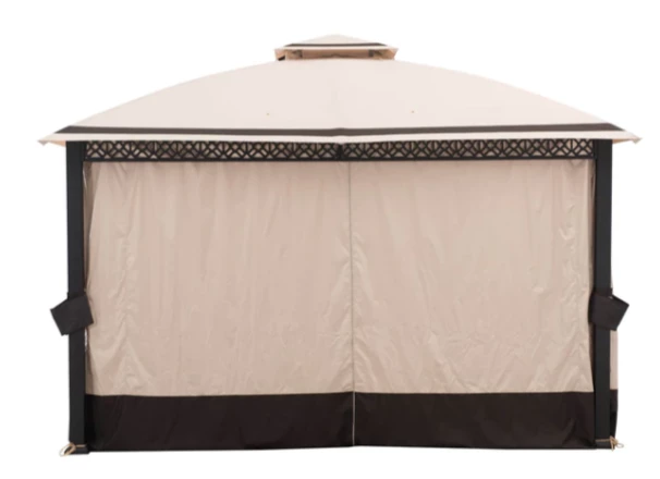 Gazebo Parts Direct Sunjoy Beige+Dark Brown Replacement Curtain For Clarkson V2 Gazebo (10x12 FT) A101014701 Sold At BJ 1 Gazebo Parts Direct Sunjoy Beige+Dark Brown Replacement Curtain For Clarkson V2 Gazebo (10x12 FT) A101014701 Sold At BJ