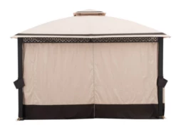Gazebo Parts Direct Sunjoy Beige+Dark Brown Replacement Curtain For 254679 Domed Gazebo (10x12 FT)Sold At BJ