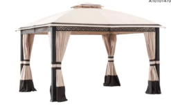 Gazebo Parts Direct Berkley And Jenson Beige+Dark Brown Replacement Canopy For Clarkson V2 Gazebo (10x12 FT) A101014701 Sold At BJ