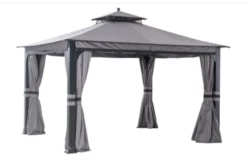 Gazebo Parts Direct Shadow Creek Gray And Black Replacement Canopy Set (10X12 Ft) L-GZ1140PST-G