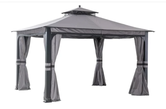 Gazebo Parts Direct Shadow Creek Gray And Black Replacement Canopy Set (10X12 Ft) L-GZ1140PST-G 1 Gazebo Parts Direct Shadow Creek Gray And Black Replacement Canopy Set (10X12 Ft) L-GZ1140PST-G