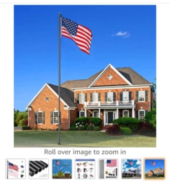 Gazebo Parts Direct 25 Ft Aluminum Black Anodized Sectional Flagpole With 3x5 Ft US Flag Gold Ball Outdoor Heavy Duty 15 Gauge -Deals Gazebo Parts Direct Store flag6