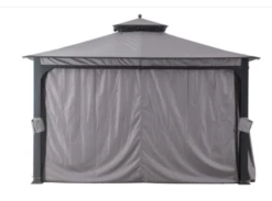 Gazebo Parts Direct Universal Lowes 10 X 12 Replacement Curtain Grey All Four Curtains With Snap Rings