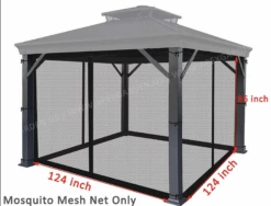 Gazebo Parts Direct UNIVERSAL 10 X 10 GAZEBO MOSQUITO REPLACEMENT SCREEN BLACK