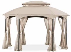 Gazebo Parts Direct Replacement Canopy And Netting For The Manhattan Oval Gazebo - RIPLOCK 350 - Beige