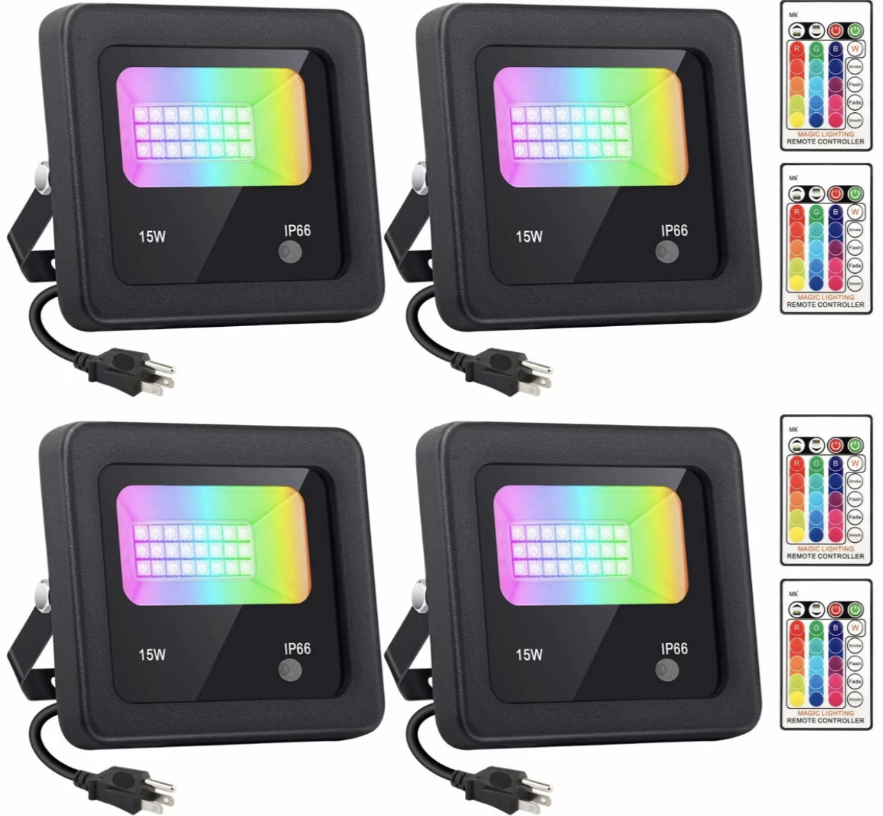 Gazebo Parts Direct GPD LED Flood Lights With Remote Control, 4 Pack 15W IP66 Waterproof Dimmable Led Landscape Lighting, 16 Colors 4 Modes Indoor Outdoor Wall Washer Spot Light Stage Light 1 Gazebo Parts Direct GPD LED Flood Lights With Remote Control, 4 Pack 15W IP66 Waterproof Dimmable Led Landscape Lighting, 16 Colors 4 Modes Indoor Outdoor Wall Washer Spot Light Stage Light