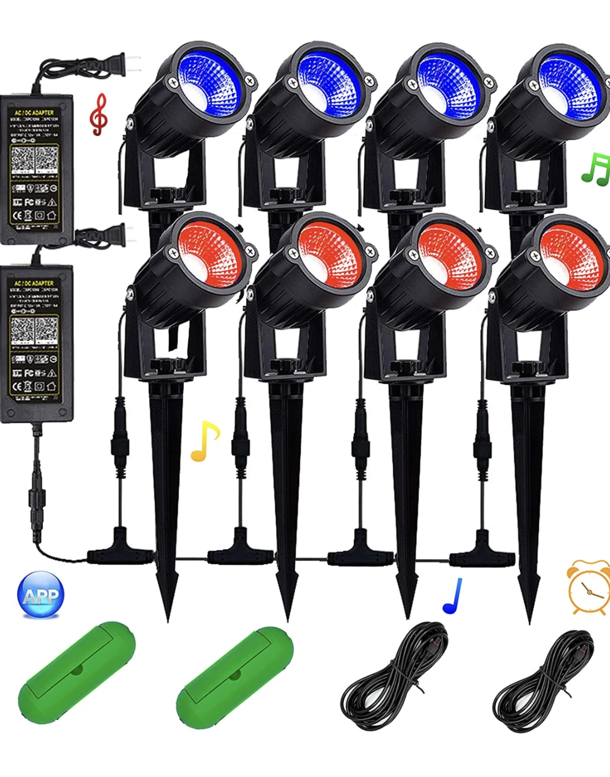 Gazebo Parts Direct Bundle Of 2) VivaColor Waterproof GPD 12w Color Changing Landscape Lights Bluetooth App Control, 96 Watts Total, Extra Long Cord, Built-in Timer, Programs, Music Sync, Mesh Capable(Two 4 Light Sets) 1 Gazebo Parts Direct Bundle Of 2) VivaColor Waterproof GPD 12w Color Changing Landscape Lights Bluetooth App Control, 96 Watts Total, Extra Long Cord, Built-in Timer, Programs, Music Sync, Mesh Capable(Two 4 Light Sets)