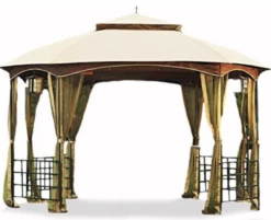 Gazebo Parts Direct Replacement Canopy Top Cover And Screen Set For The Newport Octagon Gazebo - 350