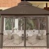 Gazebo Parts Direct 13'x13' Gazebo Tent Outdoor Pop Up Gazebo Canopy Shelter With Mosquito Netting (Brown)