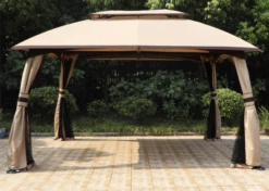 Gazebo Parts Direct 10x13 Beige Gazebo Fully Enclosed Weather UV-Resistant W/Mosquito Netting-Beige -Deals Gazebo Parts Direct Store image 3f16a202 4ca0 4fa6 9aa1 dfe45e929488