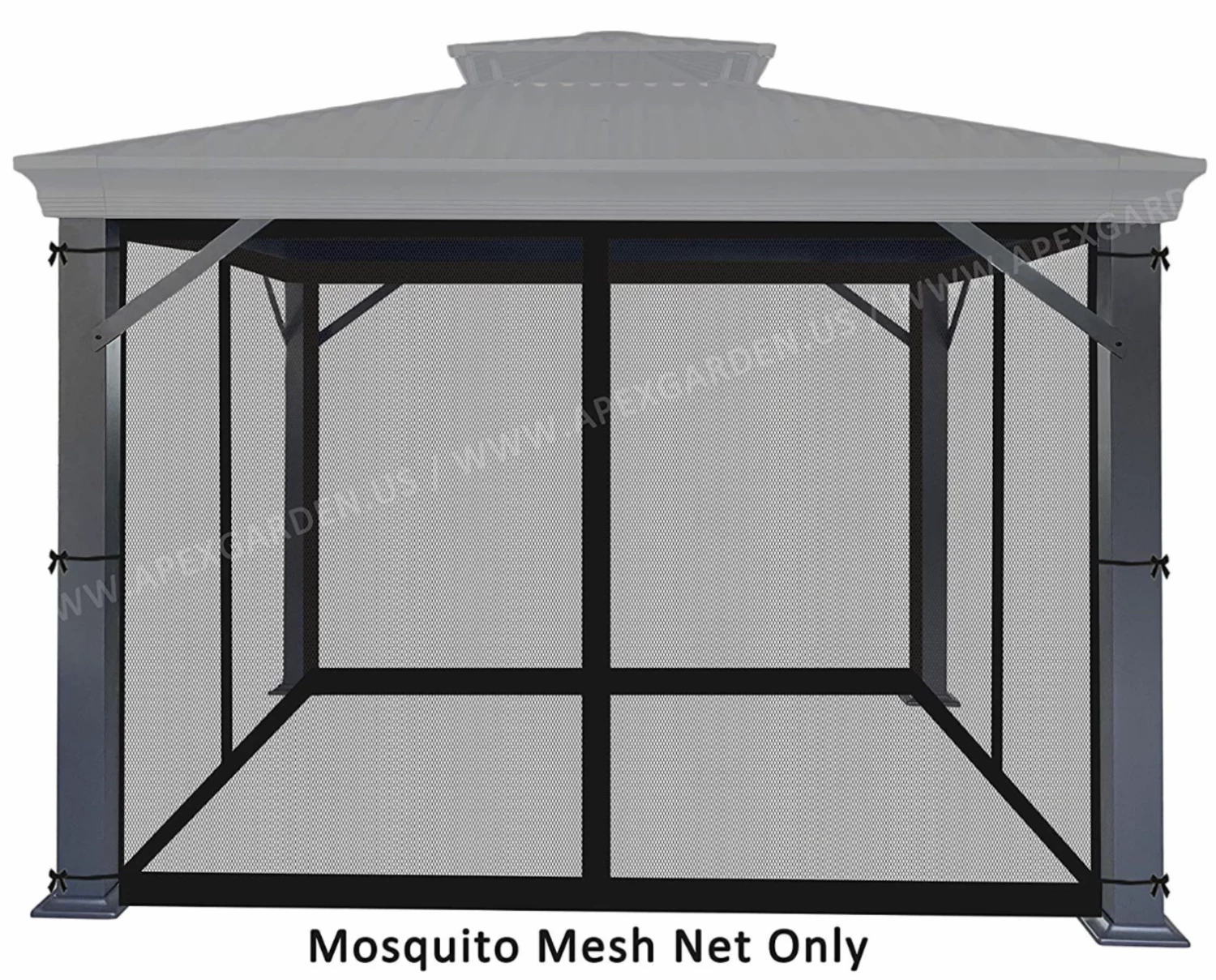 Gazebo Parts Direct UNIVERSAL 10 X 10 GAZEBO MOSQUITO REPLACEMENT SCREEN BLACK 2 Gazebo Parts Direct UNIVERSAL 10 X 10 GAZEBO MOSQUITO REPLACEMENT SCREEN BLACK - Image 2