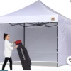 Gazebo Parts Direct Canopy 10x10 Pop Up Canopies Commercial Tents Market Stall With 6 Removable Sidewalls And Roller Bag Bonus 4 Weight Bags And 10ft Screen Netting And Half Wall, White