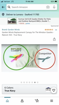 Gazebo Parts Direct Big Lots Windsor Replacement Canopy For L-GZ717PST-C The Windsor Gazebo - Riplock 350 - True Navy -Deals Gazebo Parts Direct Store image 4b9db36e e85d 4b89 9db0 6b28e28637d0