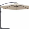Gazebo Parts Direct Offset Umbrella 10FT Cantilever Patio Hanging Umbrella Outdoor Market Umbrella With Crank And Cross Base (Beige)