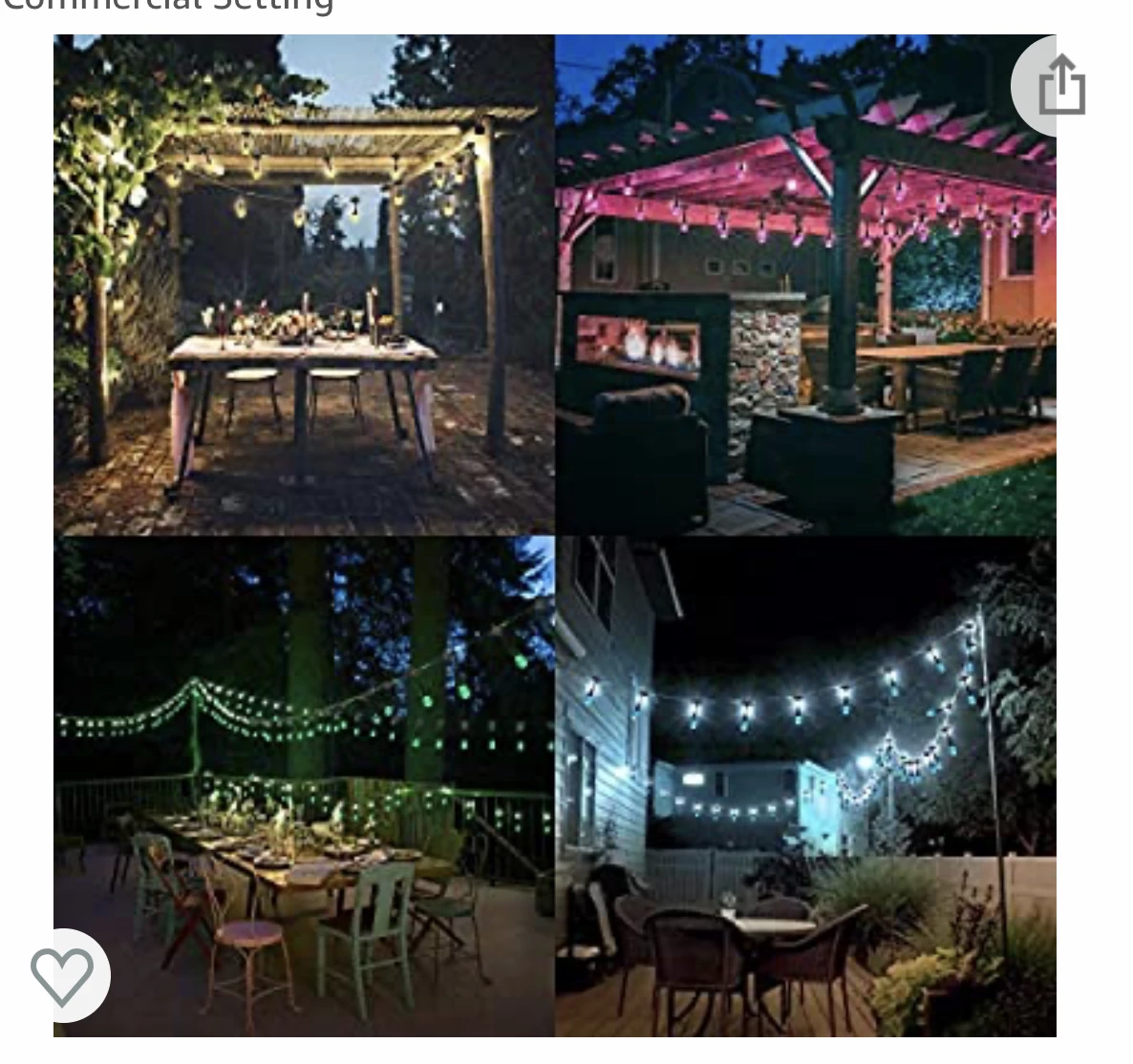 Gazebo Parts Direct Waterproof LED 24ft Indoor Outdoor Commercial Grade Patio Lights Create Cafe Ambience In Your Home 6 Gazebo Parts Direct Waterproof LED 24ft Indoor Outdoor Commercial Grade Patio Lights Create Cafe Ambience In Your Home - Image 6