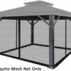 Gazebo Parts Direct Universal 10 X 12 TPGAZ17-002 Gazebo Mosquito Netting Screen Black