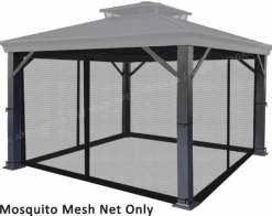 Gazebo Parts Direct Universal 10 X 12 TPGAZ17-002 Gazebo Mosquito Netting Screen Black