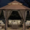 Gazebo Parts Direct Sunjoy Khaki Replacement Canopy And Netting For South Bay Hexagon Gazebo (14X14 Ft) L-GZ793PST-A Sold At BigLots