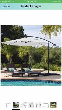 Gazebo Parts Direct Offset Umbrella 10FT Cantilever Patio Hanging Umbrella Outdoor Market Umbrella With Crank And Cross Base (Beige) -Deals Gazebo Parts Direct Store image 850d37ec 6e1e 4197 aeb5 e04f21e85a5c