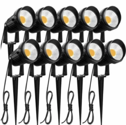 Gazebo Parts Direct 10W Landscape Lights 12V 24V 1000LM Warm White Low Voltage LED Waterproof Outdoor Lights (10Pack)