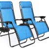 Gazebo Parts Direct Copy Of Set Of Two Adjustable Zero Gravity Lounge Chair Recliners For Patio, Pool W/Cup Holders -