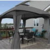 Gazebo Parts Direct LOWES GREY 10 X 12 GAZEBO REFRESH BUNDLE CANOPY,BUG SCREEN,CURTAIN ALL IN ONE